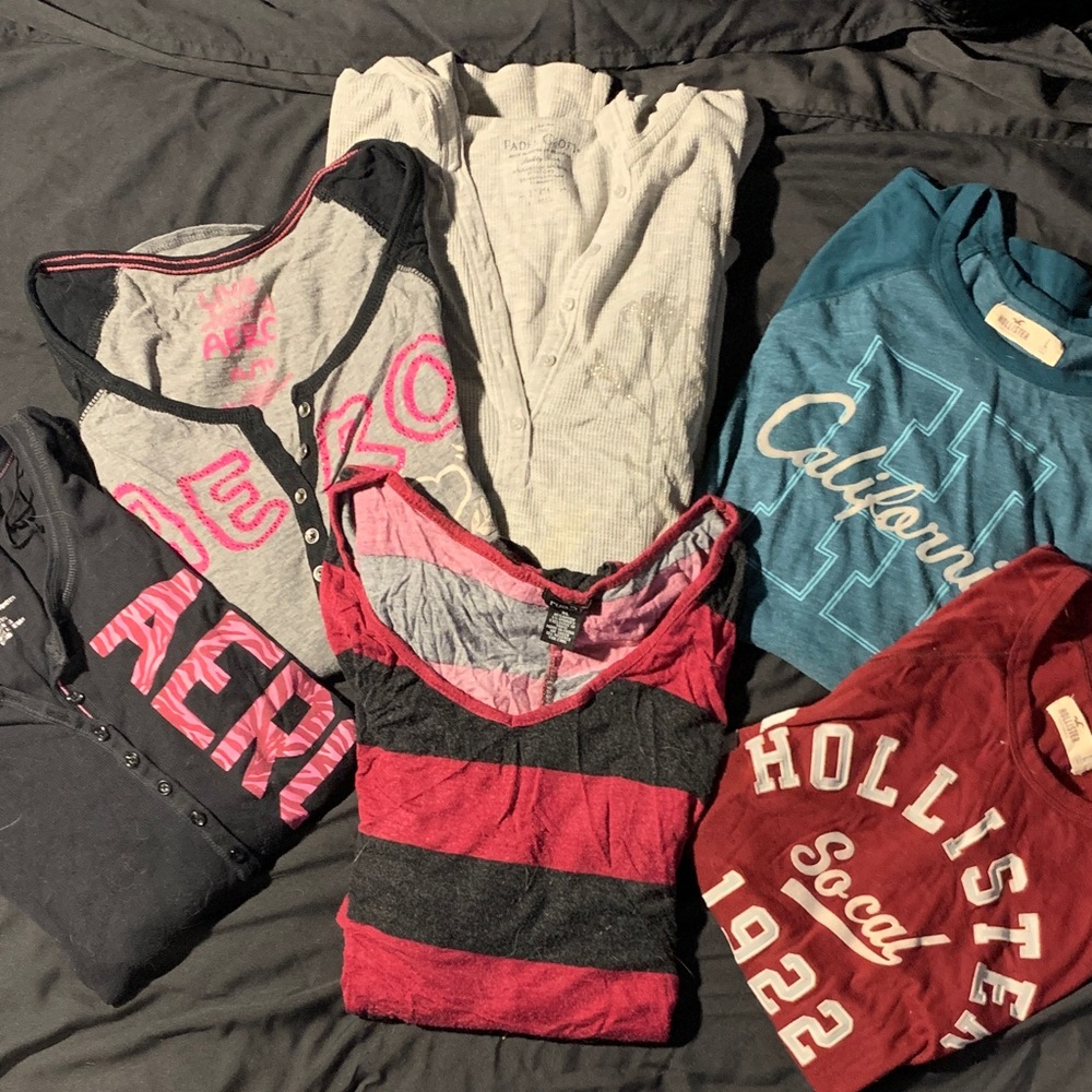 Lot of Hollister/Aeropostale/Rue 21/Faded GloryLong Sleeve Tees Women’s XL